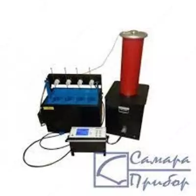 АВИЦ-120 исп.1 c АВИЦ-20П — аппарат высоковольтный испытательный в стальном корпусе совместно с ванной для испытаний