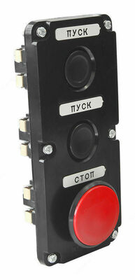 Пост кнопочный ПКЕ 112-3 У3 красный гриб IP40 (карболит) ГОСТ