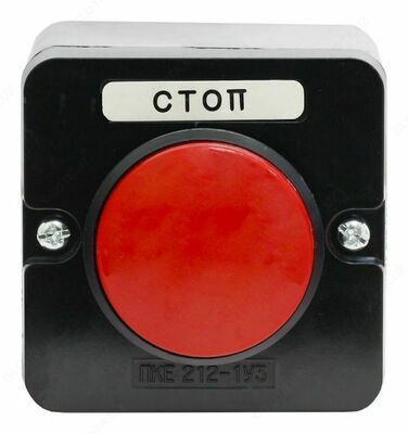 Пост кнопочный ПКЕ 212-1 У3 красный гриб IP40 (пластик)
