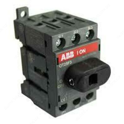 Рубильник OT25F3 до 25А 3х-полюсный для установки на DIN-рейку или монтажную плату (с резерв. ручкой)