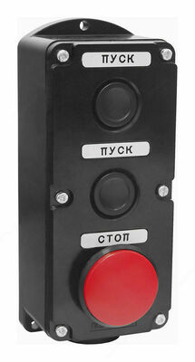 Пост кнопочный ПКЕ 212-3 У3 красный гриб IP40 (пластик)