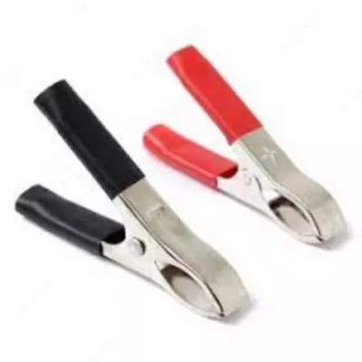 A25C — комплект зажимов крокодил красный и черный (2 штуки)