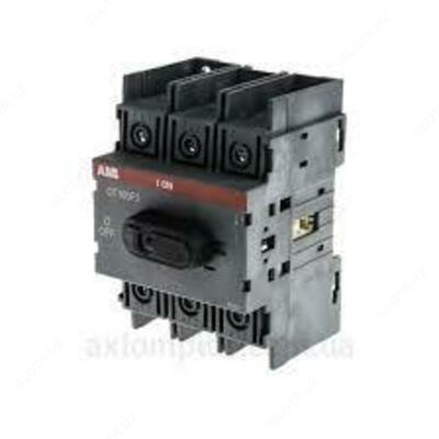 Рубильник OT100F3 до 100А 3х-полюсный для установки на DIN-рейку или монтажную плату (с резерв. ручкой)