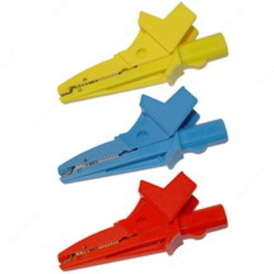 K02 — зажим "крокодил" изолированный голубой