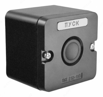 Пост кнопочный ПКЕ 212-1 У3 черн. IP40 (пластик)