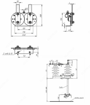 Разъединитель высоковольтный РЛНД .1-10II/200 УХЛ1