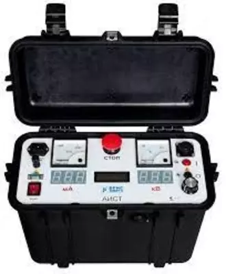 АИСТ 10 СИЗ — аппарат для испытания электрооборудования и средств индивидуальной защиты (СИЗ) в комплекте с ванночкой